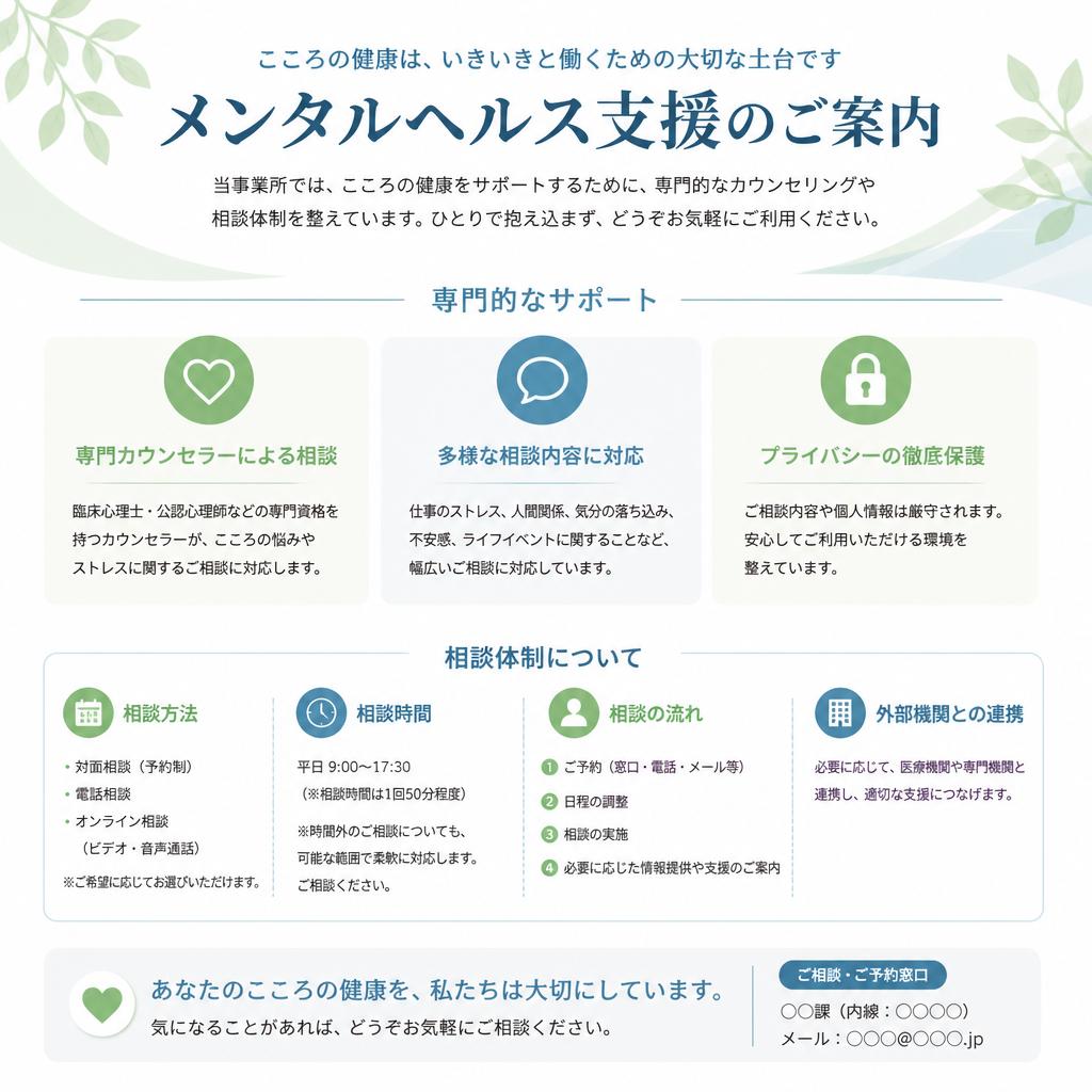 メンタルヘルス支援の取り組み